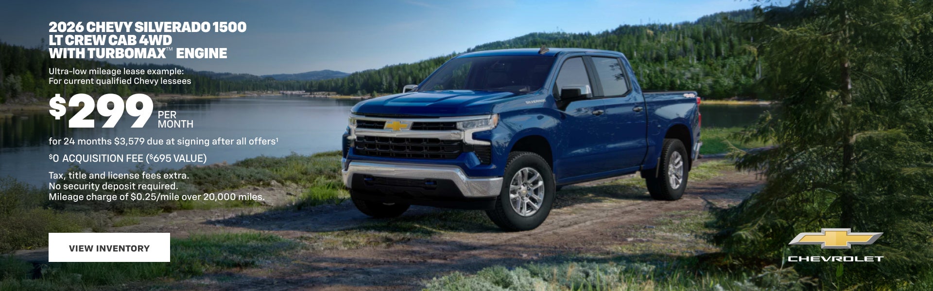 2026 Chevy Silverado 1500 LT Crew Cab 4WD with TurboMax Engine. Ultra-low mileage lease example f...